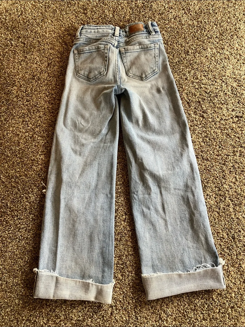 BKE Light Blue Distressed Kids' Jeans with Knee Rips